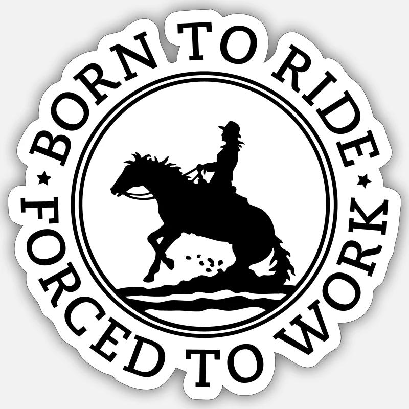 Né pour rouler obligé de travailler 1C changement de couleur - Sticker taille S (10 x 10 cm) - blanc mat