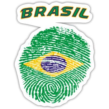 Brasilien - Sticker Größe S (10 x 10 cm) - Mattweiß - Vorne