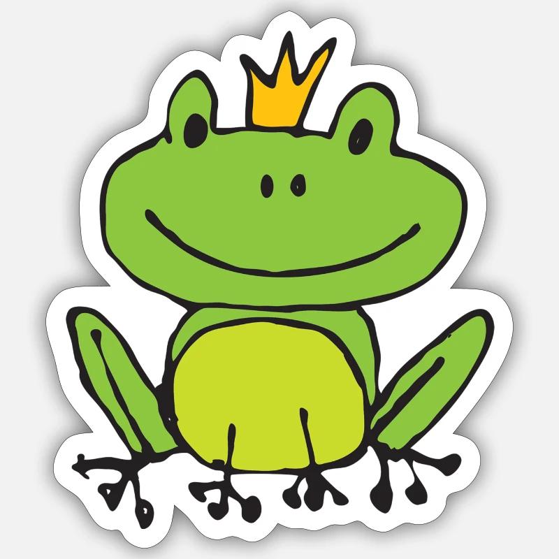 Frosch oder Prinz? - Sticker Größe S (10 x 10 cm) - Mattweiß