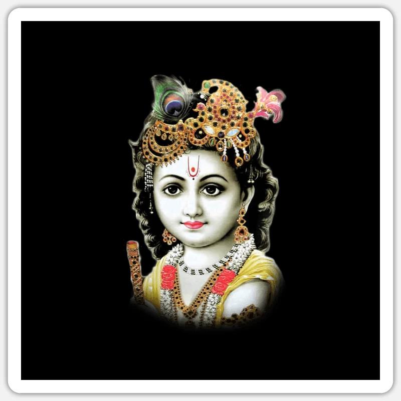 Krishna - Sticker taille S (10 x 10 cm) - blanc mat