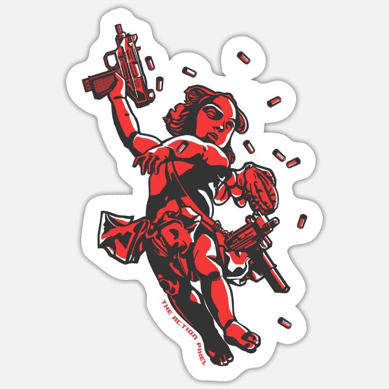 Les bras de Cupidon - Sticker taille S (10 x 10 cm) - blanc mat