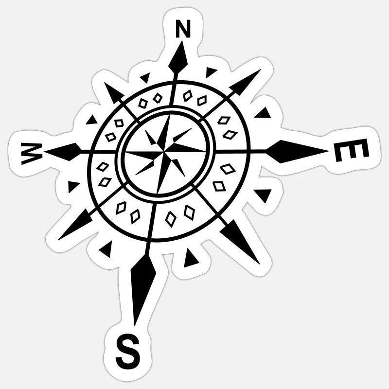 Windrose Sticker Größe S (10 x 10 cm)
