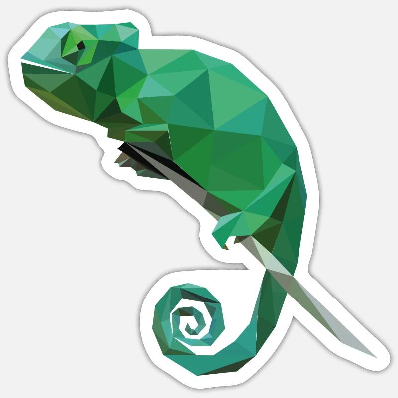 Chamäleon Chamaeleon Cham - Sticker size S (10 x 10 cm) - white matte