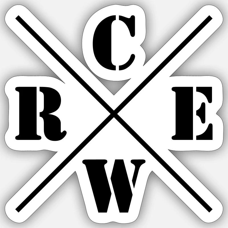 crew logo - Sticker taille S (10 x 10 cm) - blanc mat