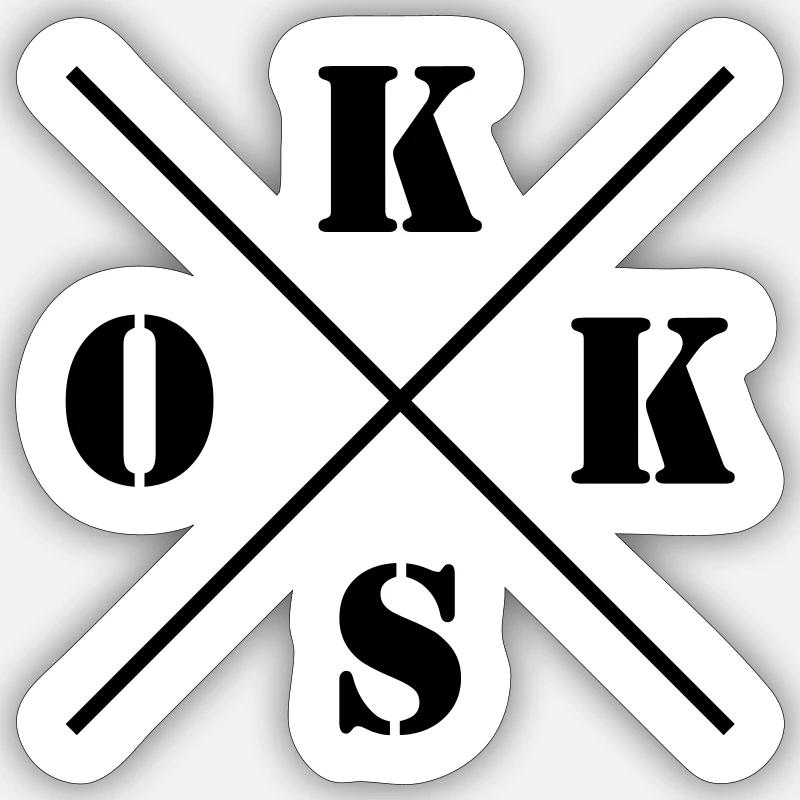 Koks Logo - Sticker Größe S (10 x 10 cm) - Mattweiß