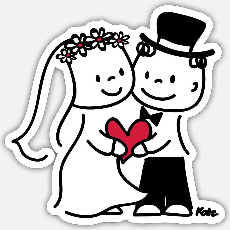 Brautpaar (c) Sticker size S (10 x 10 cm)