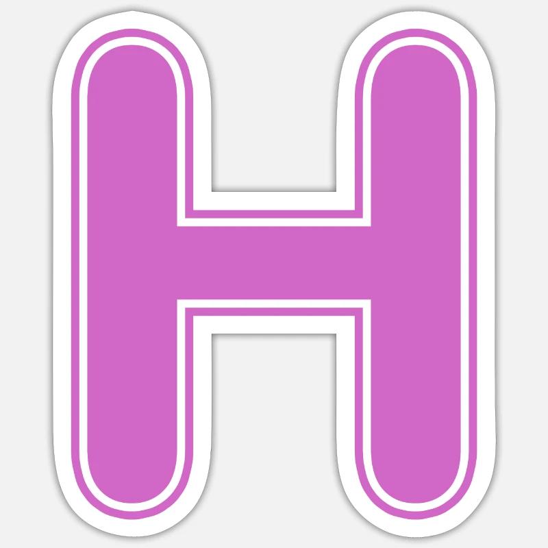 H lettre Alphabet Nom Épeller Cadeau - Sticker taille S (10 x 10 cm) - blanc mat