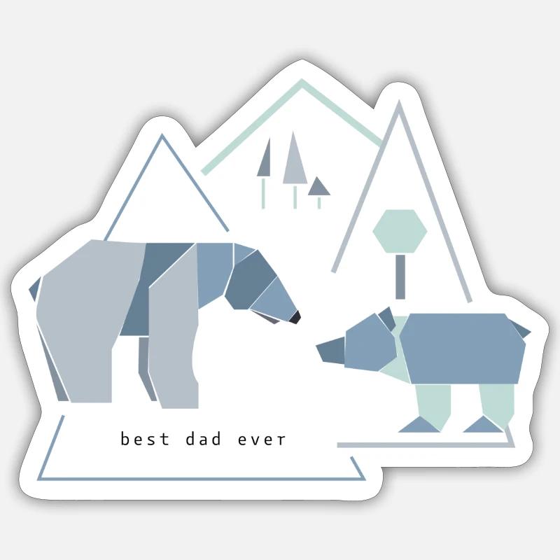Bedste far Bears Fars dag - Sticker størrelse S (10 x 10 cm) - mat hvid