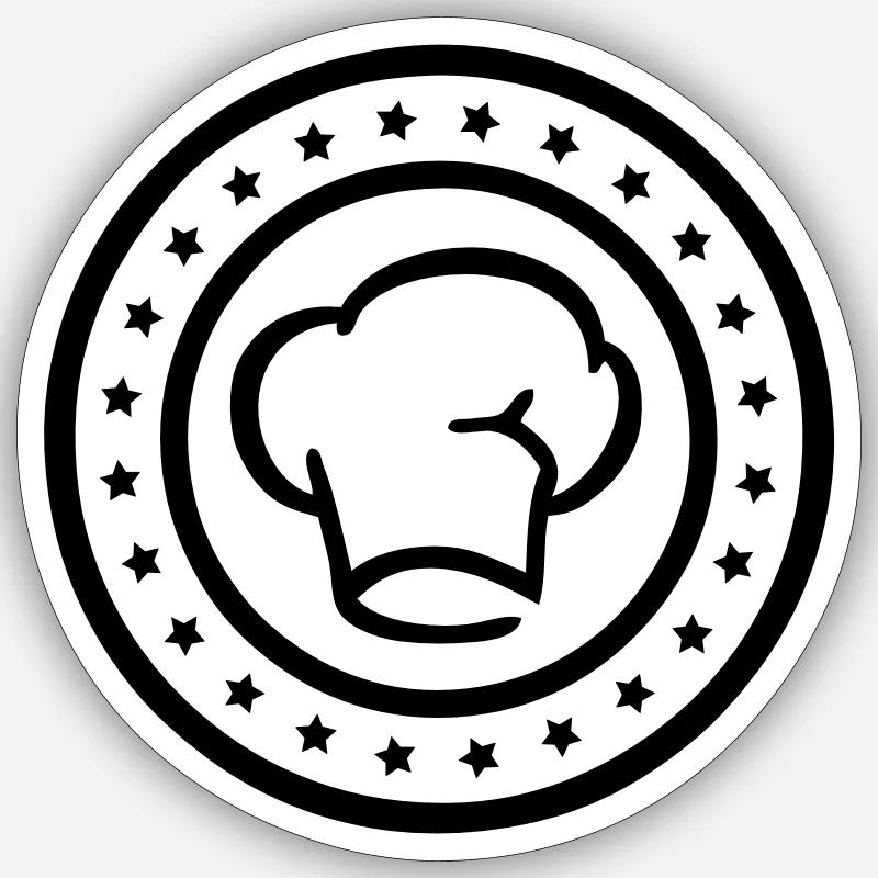 Chapeau de chef emblème Sticker taille S (10 x 10 cm)