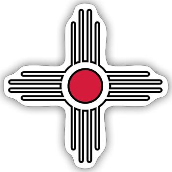 Zia Sonne, Mexiko, Indianer Symbol - Sticker Größe S (10 x 10 cm) - Mattweiß - Vorne