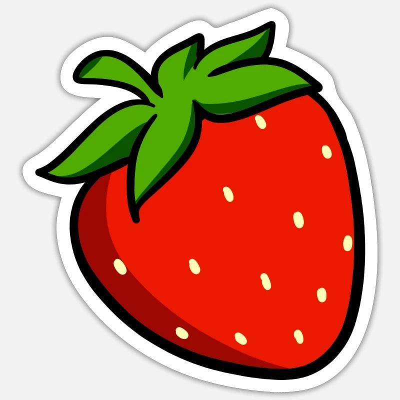 Erdbeeren - Sticker Größe S (10 x 10 cm) - Mattweiß