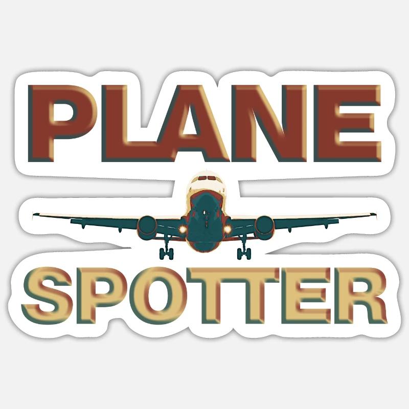planespotter - Sticker taille S (10 x 10 cm) - blanc mat