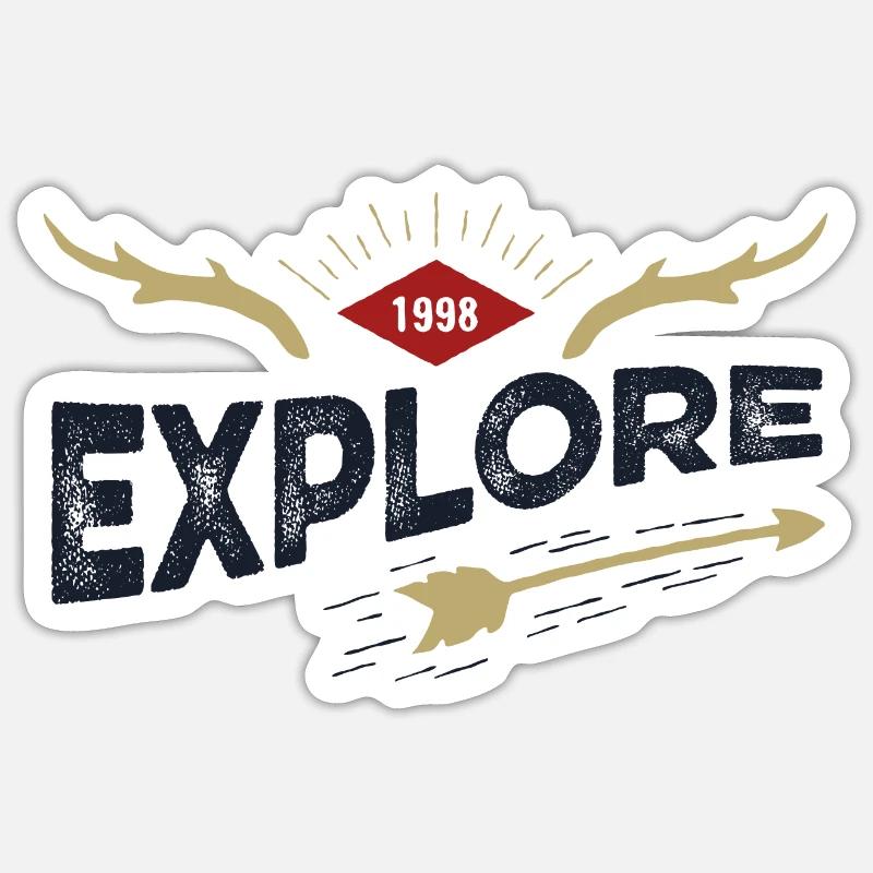 Outdoor explore - Sticker taille S (10 x 10 cm) - blanc mat