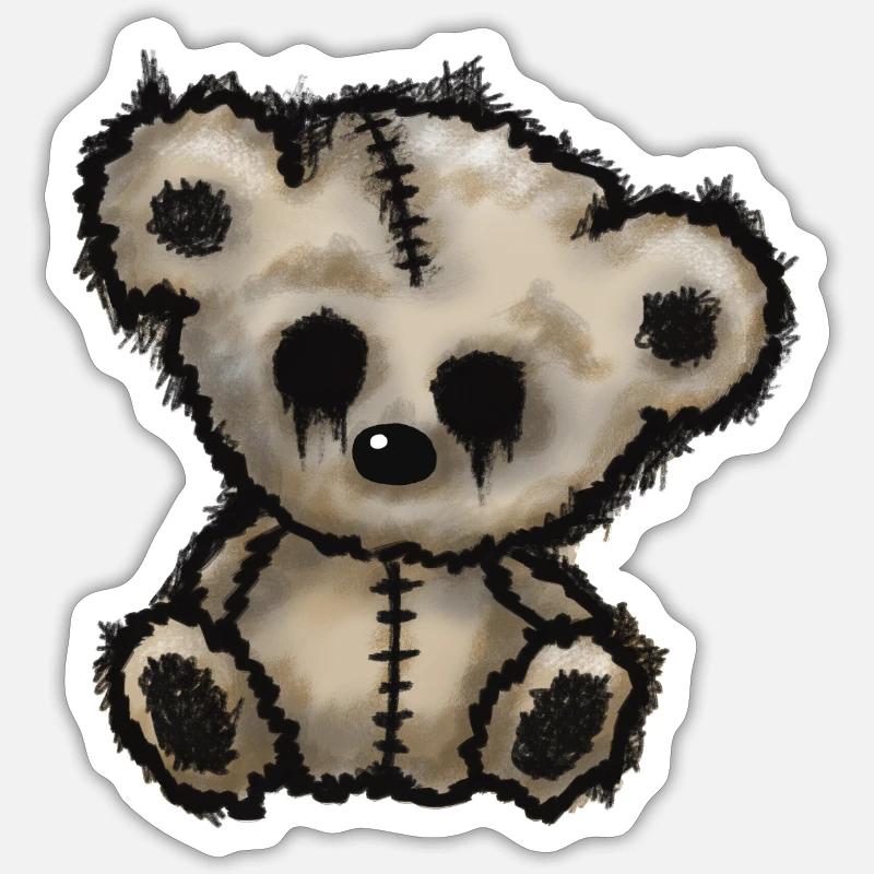 teddy - Sticker Größe S (10 x 10 cm) - Mattweiß