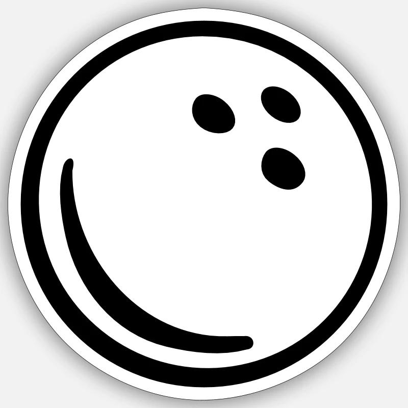 Bowling - Sticker Größe S (10 x 10 cm) - Mattweiß