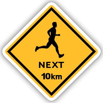 Coureur homme 10km - Sticker taille S (10 x 10 cm) - blanc mat - Devant