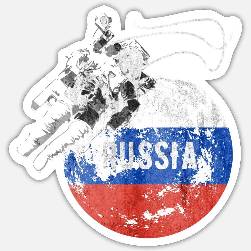 Russie astronaute Russie - Sticker taille S (10 x 10 cm) - blanc mat