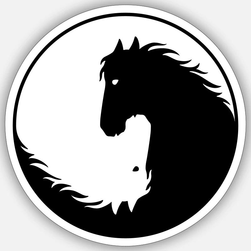Pferde Yin Yang Sticker Größe S (10 x 10 cm)