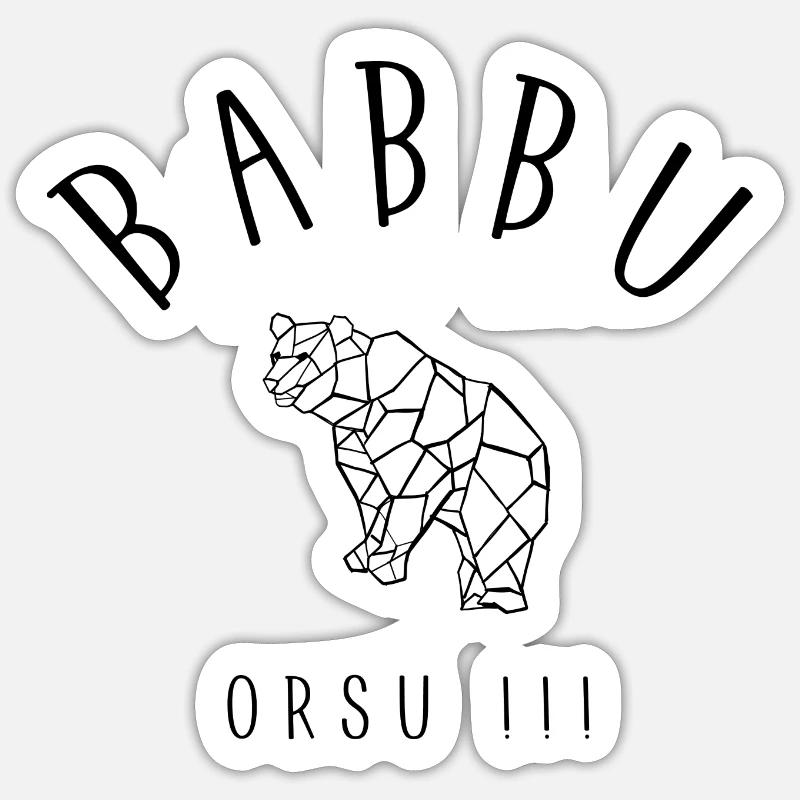 babbu orsu - Sticker taille S (10 x 10 cm) - blanc mat