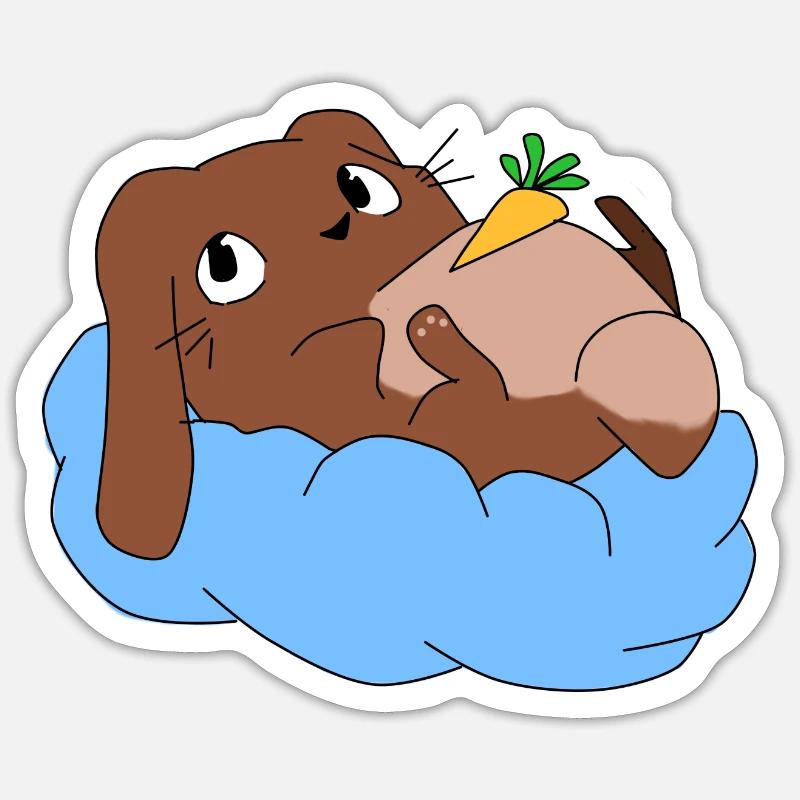 Hasi on cloud - Sticker size S (10 x 10 cm) - white matte