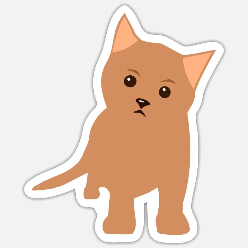 Conception de la Surface Chaton Marron Sticker taille S (10 x 10 cm)