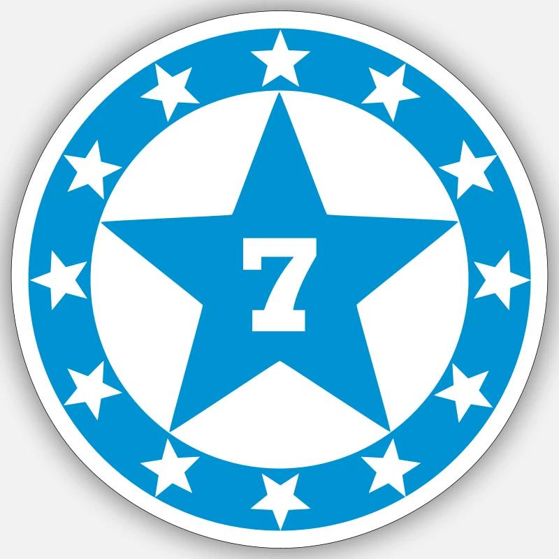 7 Anniversaire 7 ans - Sticker taille S (10 x 10 cm) - blanc mat
