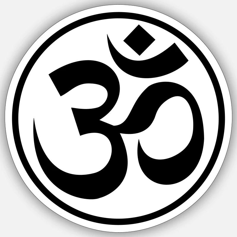 OM Zeichen GOA - Sticker Größe S (10 x 10 cm) - Mattweiß