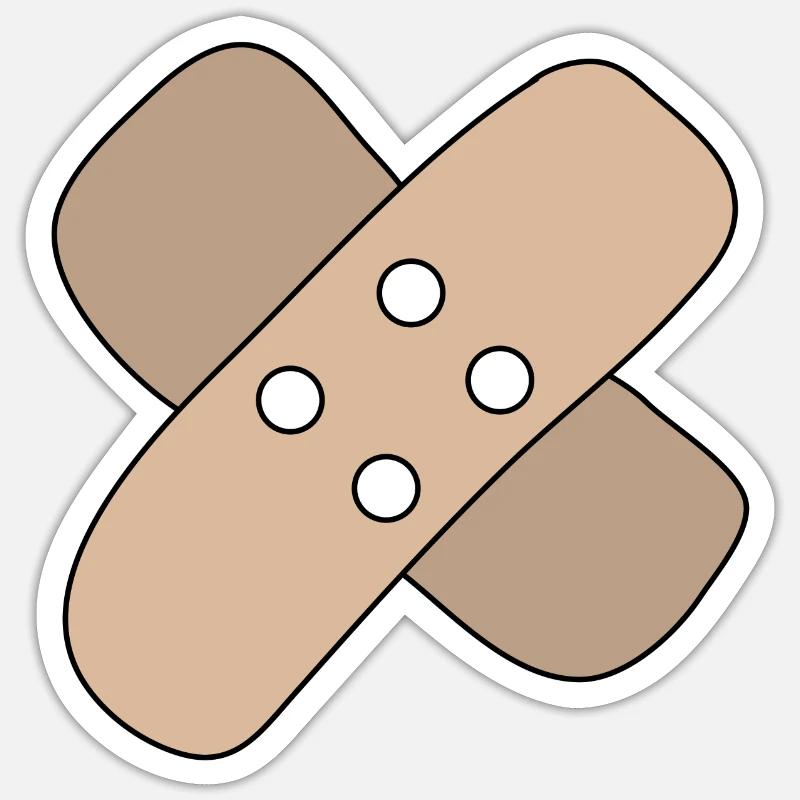 Patch, blessure, blessure, guérison, idée cadeau - Sticker taille S (10 x 10 cm) - blanc mat