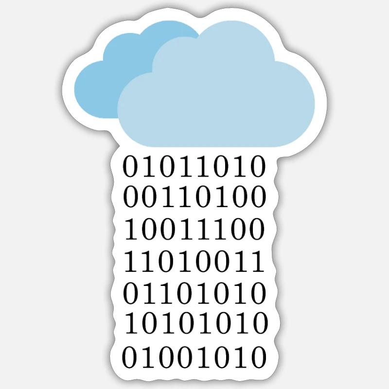 Cloud computing - Binary cloud - Sticker size S (10 x 10 cm) - white matte