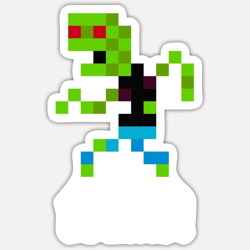 Zombie 8 bits (Brains!) Sticker taille S (10 x 10 cm)