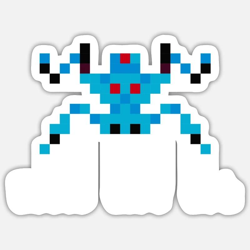 8-Bit Spinne (World Wide Web) Sticker Größe S (10 x 10 cm)