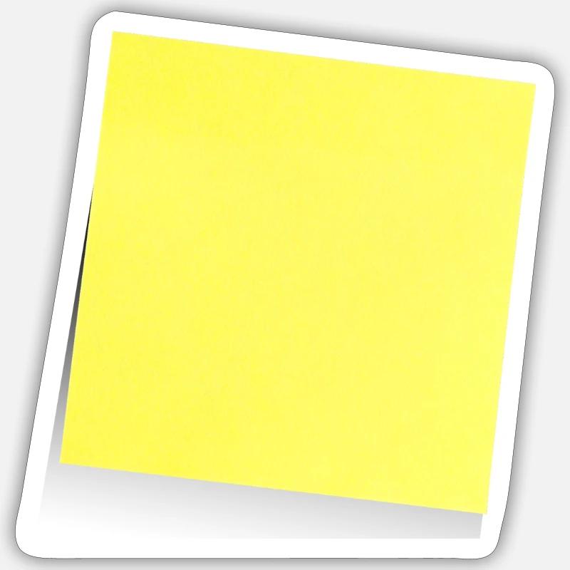 note jaune , adhésif , sticky note Sticker taille S (10 x 10 cm)