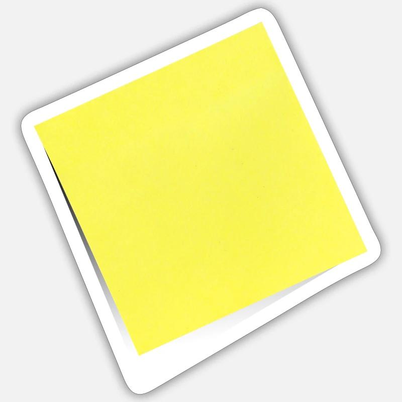 note jaune , adhésif , sticky note Sticker taille S (10 x 10 cm)