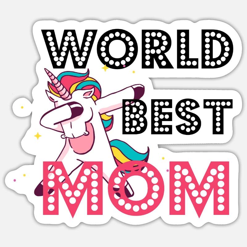 Weltbeste Mama Geschenk Mutter Einhorn dabbing Sticker Größe S (10 x 10 cm)