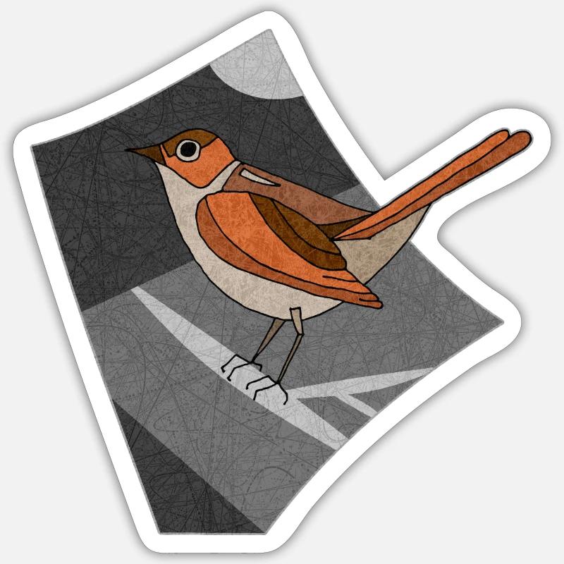 Bird nightingale - Sticker size S (10 x 10 cm) - white matte