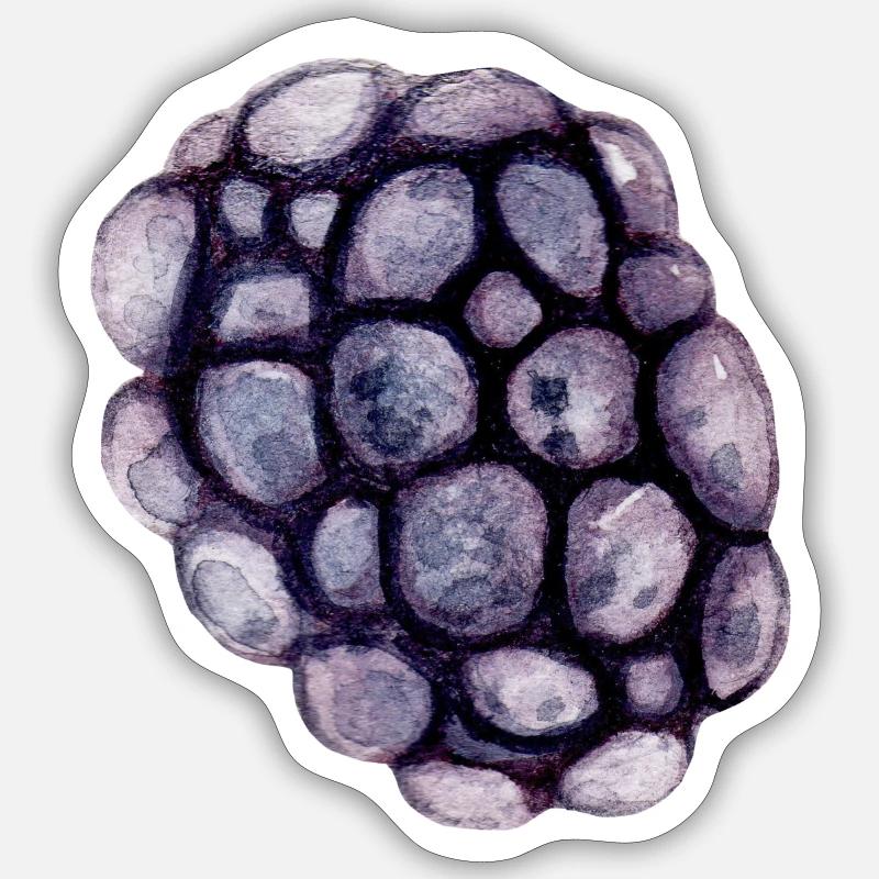 Mûre - Sticker taille S (10 x 10 cm) - blanc mat