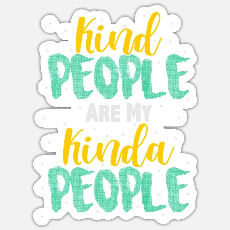 Nette Menschen T-Shirt & Geschenk - Sticker Größe S (10 x 10 cm) - Mattweiß