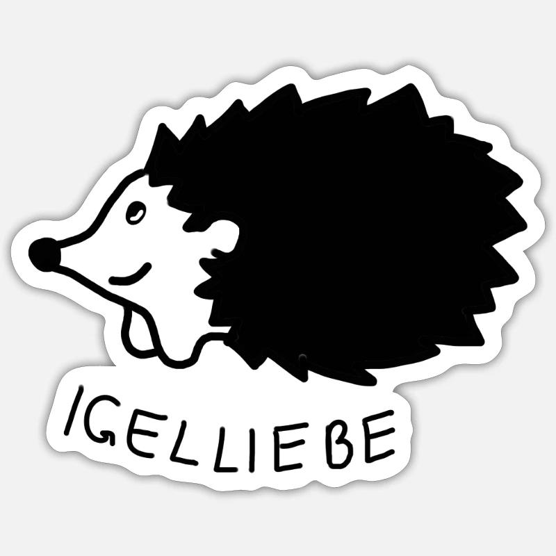 Hérisson amour hérisson - Sticker taille S (10 x 10 cm) - blanc mat