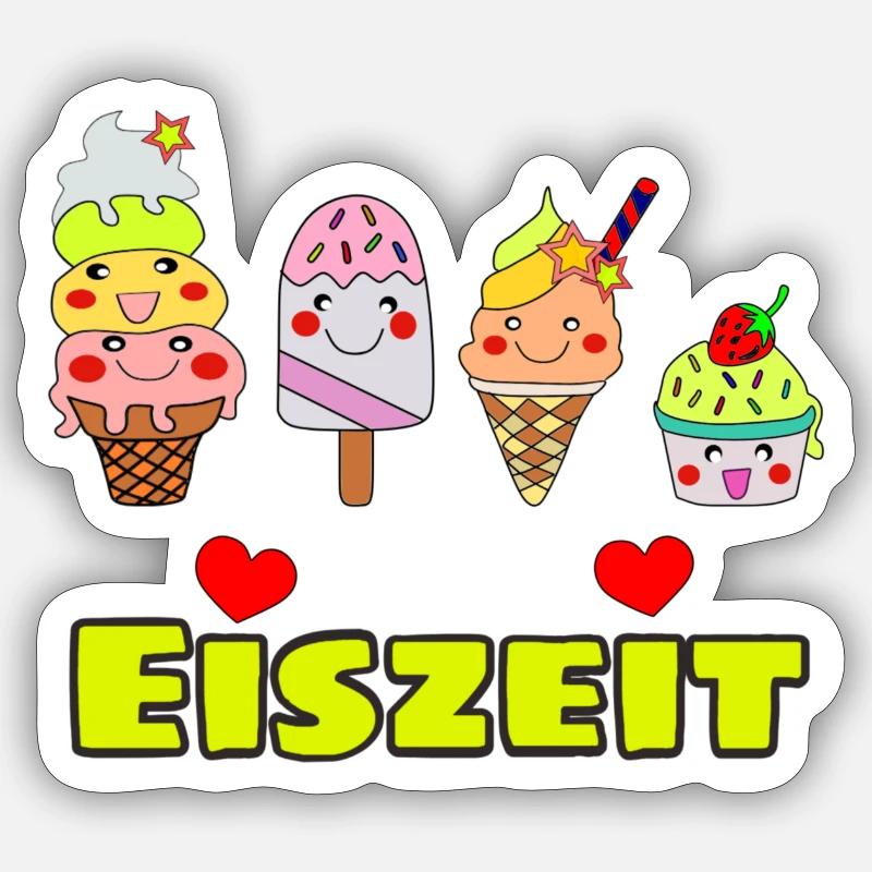 Eiszeit Eis Süßes Sommer Eis Shirt Sticker Größe S (10 x 10 cm)