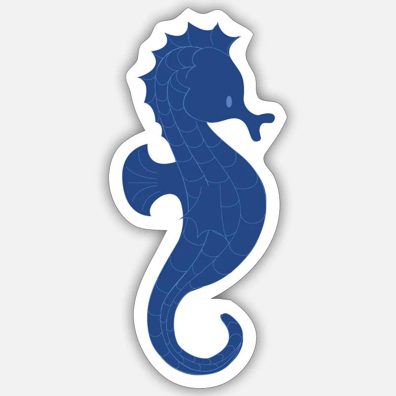 Seepferdchen - Sticker Größe S (10 x 10 cm) - Mattweiß