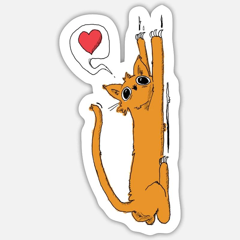 Scratchy Cat Sticker size S (10 x 10 cm)