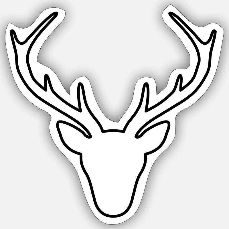 Hirsch Geweih Jäger Jagd Wild Geschenk Sticker Größe S (10 x 10 cm)