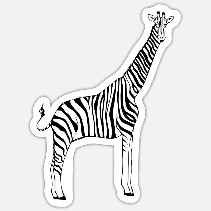 zebra giraffe - Sticker size S (10 x 10 cm) - white matte