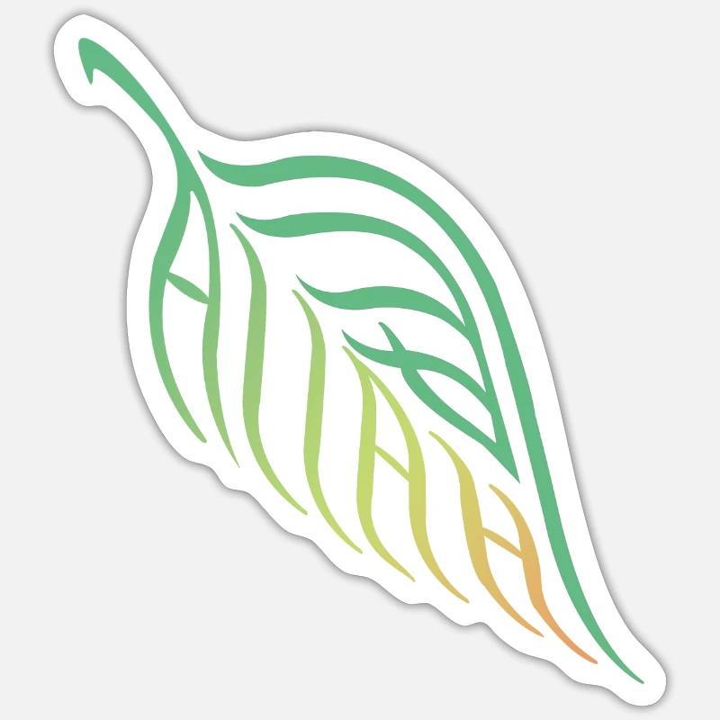 Allah Leaf Nature Harmony - Sticker size S (10 x 10 cm) - white matte