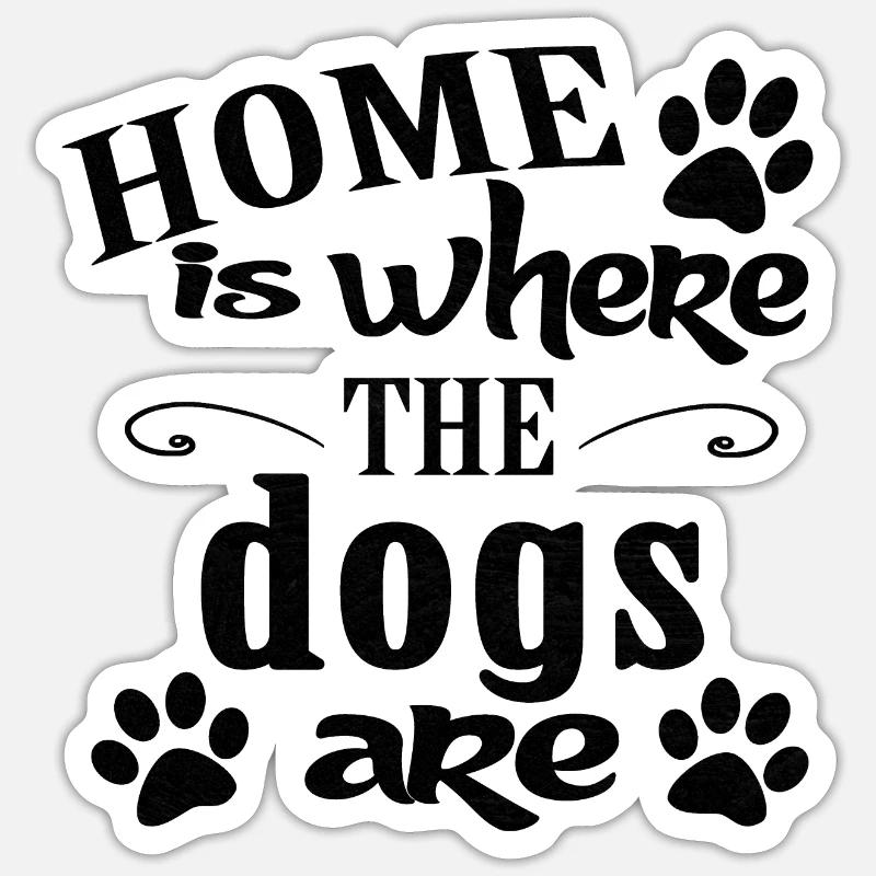Chiens de chien - Sticker taille S (10 x 10 cm) - blanc mat