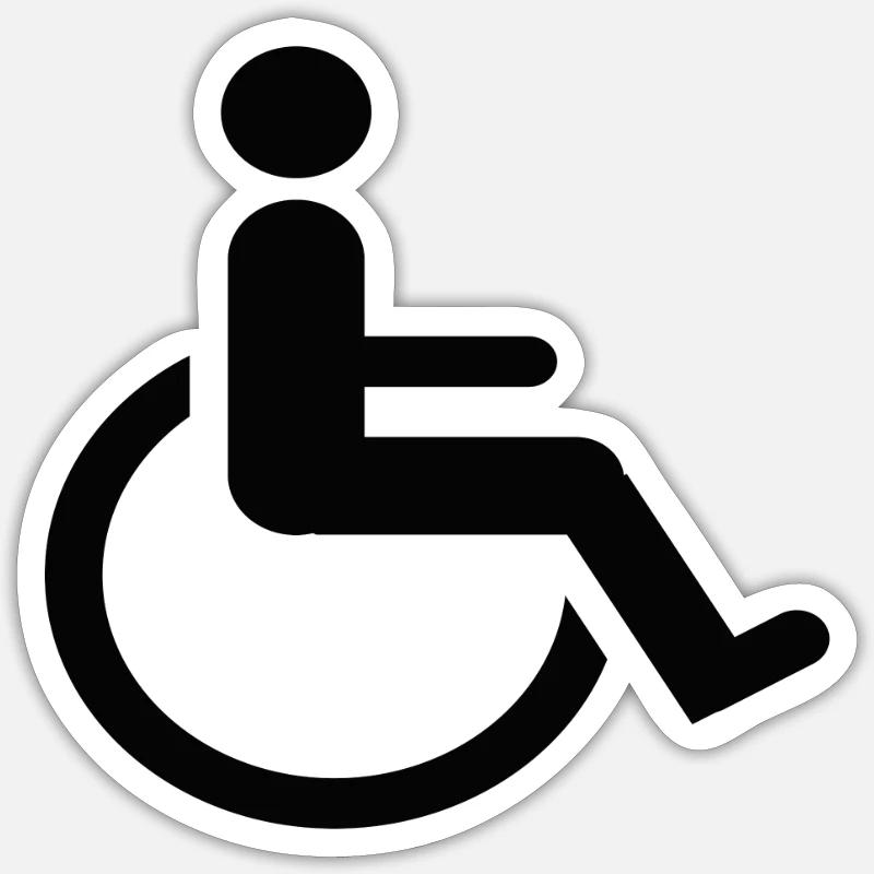 fauteuil roulant - Sticker taille S (10 x 10 cm) - blanc mat