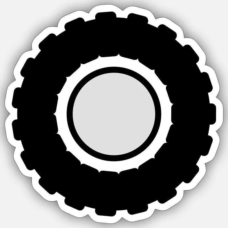 Traktor Reifen - Sticker Größe S (10 x 10 cm) - Mattweiß