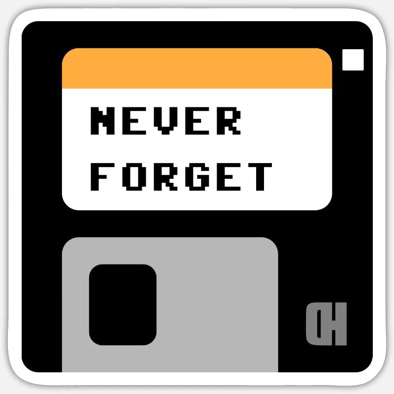 Diskette schwarz Sticker Größe S (10 x 10 cm)