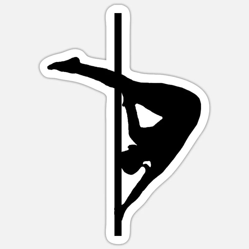 Pole Dance - Sticker taille S (10 x 10 cm) - blanc mat