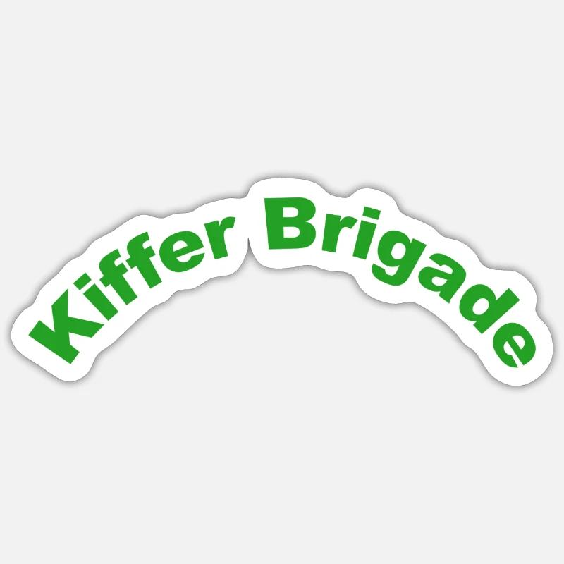 Kiffer Brigade - Sticker Größe S (10 x 10 cm) - Mattweiß
